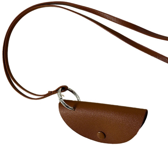 패션 PU 가죽 케이스 목걸이 펜던트 열쇠고리 넥체인 여성용 참