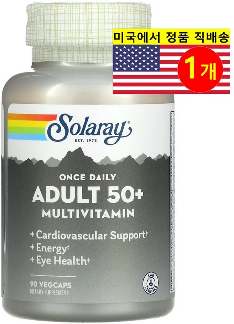 Solaray 솔라레이 50세 이상 성인용 멀티비타민, 1개, 90정 - 쿠팡