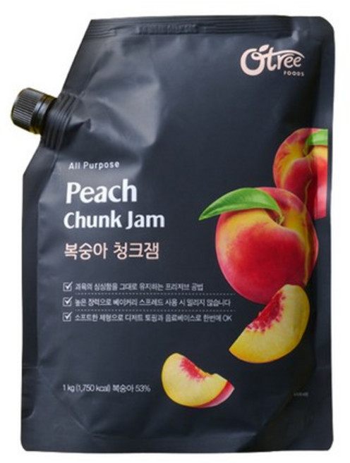 오트리 복숭아 청크잼, 1kg, 1개