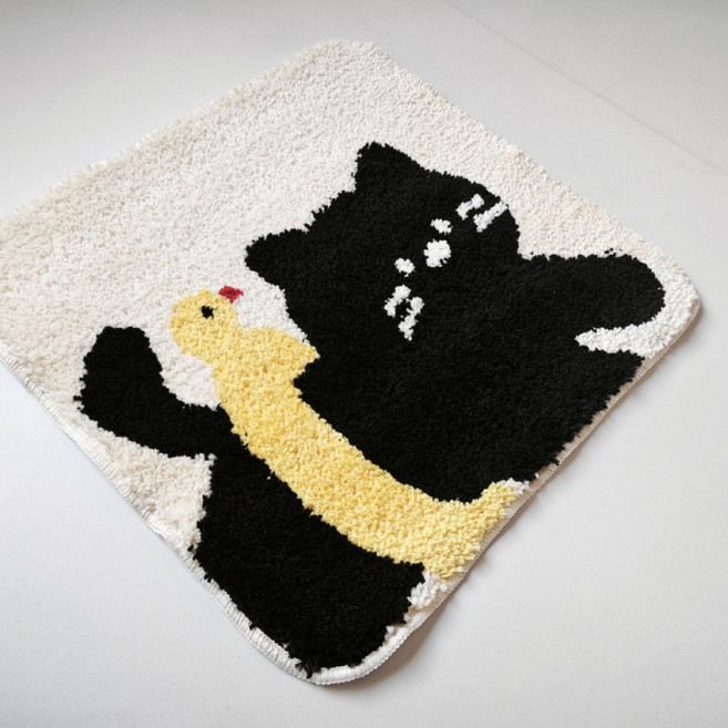 해피유통 유아 아동용 귀여운 캐릭터 원형 방석 소프트 플러시 체크 무늬 좌석 쿠션 사계절 사용 가능, 40*40센티미터., 25