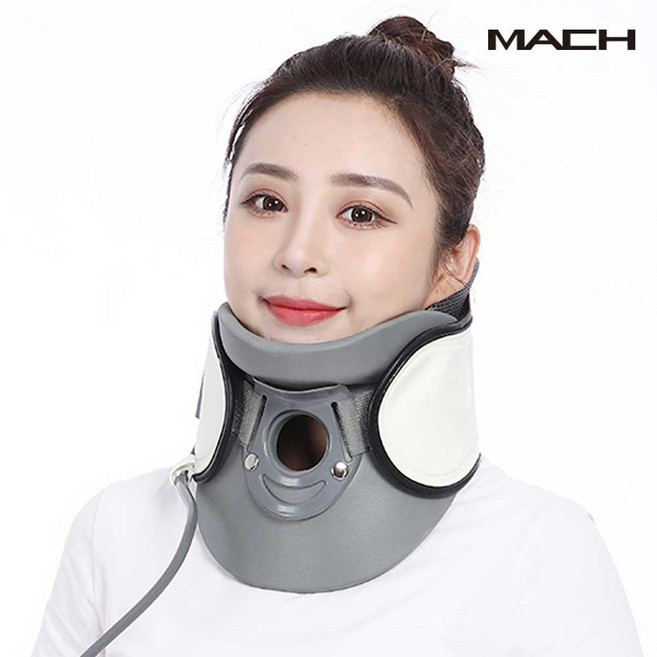 목 견인기 목보호대 거북목 일자목 교정기 목디스크 자세교정, 1개