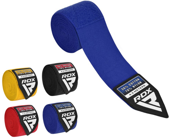 링사이드코리아 RDX 복싱핸드랩 4.5m / 반신축 권투 밴디지 스트랩 붕대 MMA 킥복싱 1쌍, 블루