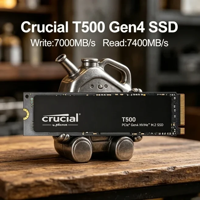크루셜 T500 OEM 정품 CT1000T500SSD8 1TB PCIe Gen4 NVMe M.2 SSD 7300MB/s 고속 게이밍 드라이브 PS5 노트북 PC 호환, Type-C