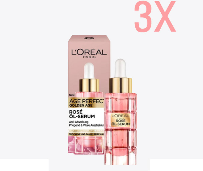 로레알 파리 오일 세럼 로즈 에이지 퍼펙트 30ml, 3개, 50g