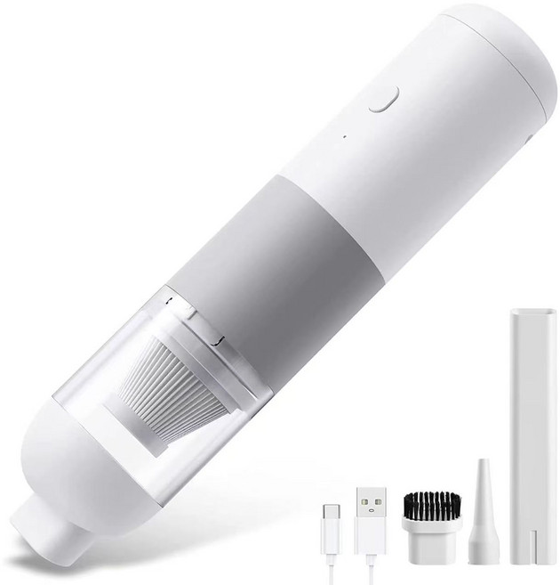 RYZO 무선청소기 핸드청소기 가정용 차량용청소기 휴대용청소기 일체형청소기 에어드라이어+롱빨기+브러쉬빨기, 화이트