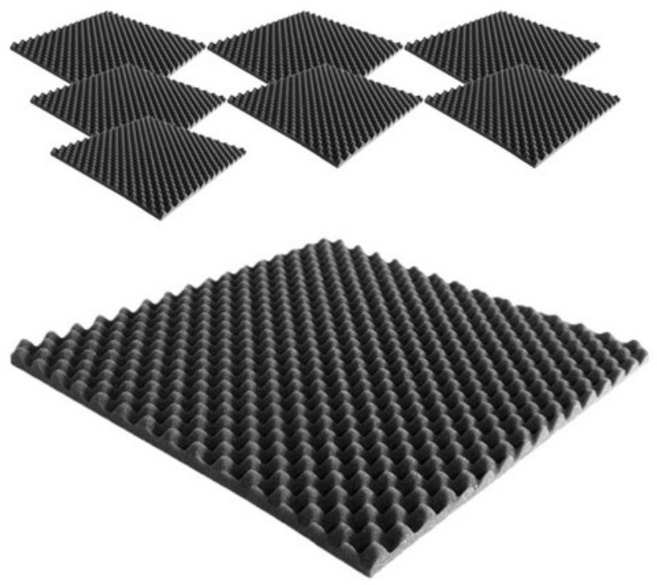 올폼 접착 난연 프로파일 계란판 방음재 50 x 50 x 5 cm, 블랙, 8개