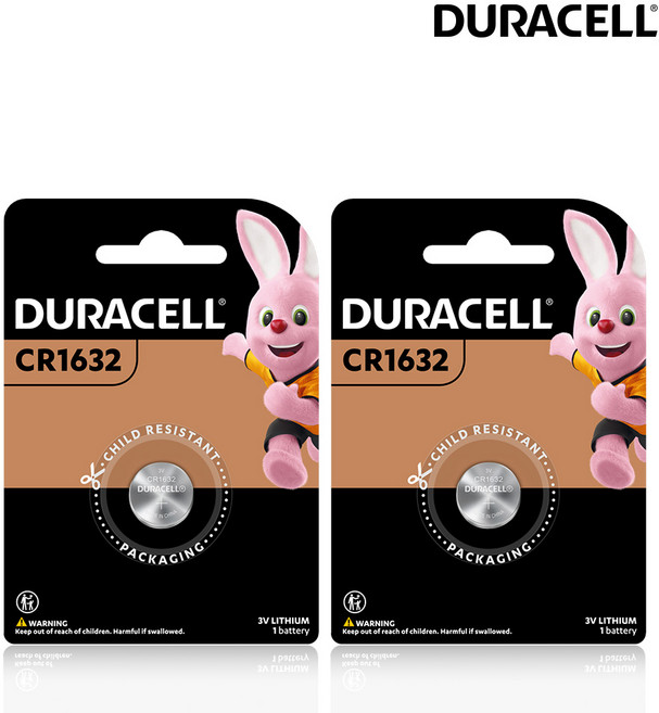 듀라셀 코인 리튬 건전지 CR1632 1입x2개, 1개입, 2개