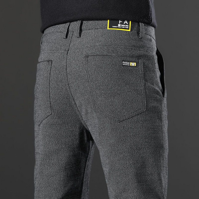 중년 남성 긴바지 봄가을 아빠 슬림핏 스판 바지 하이웨스트 남자 춘추 캐주얼 코디 일자 정장 팬츠 LJX