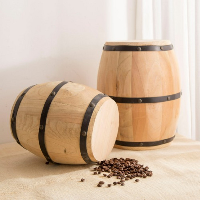 [데코봉봉] 내추럴 원목 오크통, 소