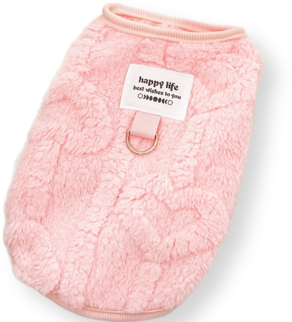 와니니 강아지 고양이 포근 후리스 옷, 1개, 분홍