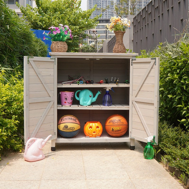 야외보관함 창고 농가 농기구 보관함 소형 이동식 농막, K. 소형 연그레이