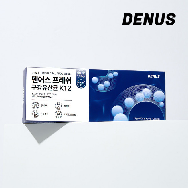 덴어스 프레쉬 구강유산균 K12 비타민D 함유, 30정