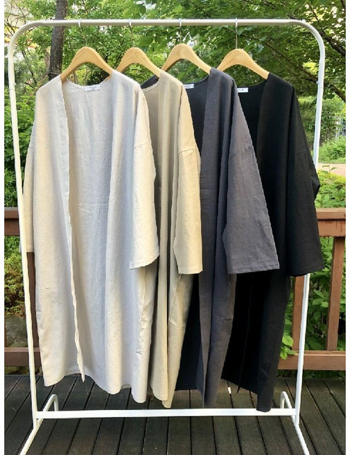 시원롱로브 여름 얇고 긴 외투(릴리스타) 린넨가디건