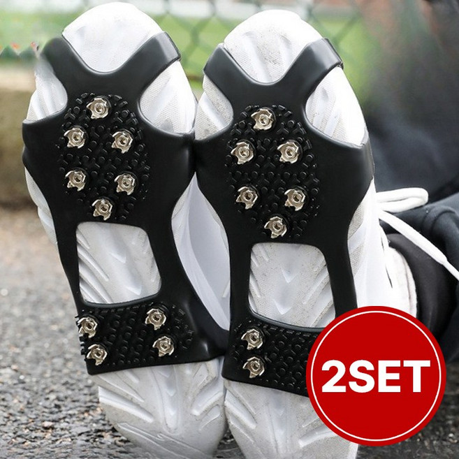 모던허니 아이젠 눈길 빙판 미끄럼방지 등산 아이젠 겨울 산행 설산 체인 아이젠 워킹 필수템, 블랙