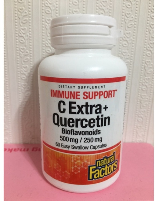 Natural Factors C Extra + Quercetin 膠囊 維他命C 500mg + 槲皮素 250mg, 1個, 2罐以上（請填寫數量）