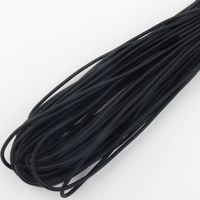 Joeunmall 둥근고무줄 2mm X 20M 스트링고무줄 면 천고무줄 고무밴드, 블랙, 1개