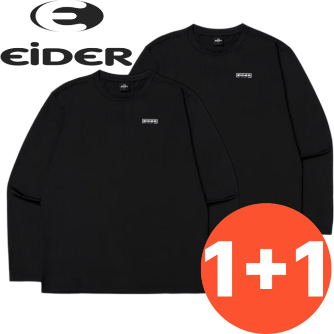 1+1 아이더 남성 티셔츠 라운드 데일리 기본 긴팔 기능성 등산 캠핑 간절기