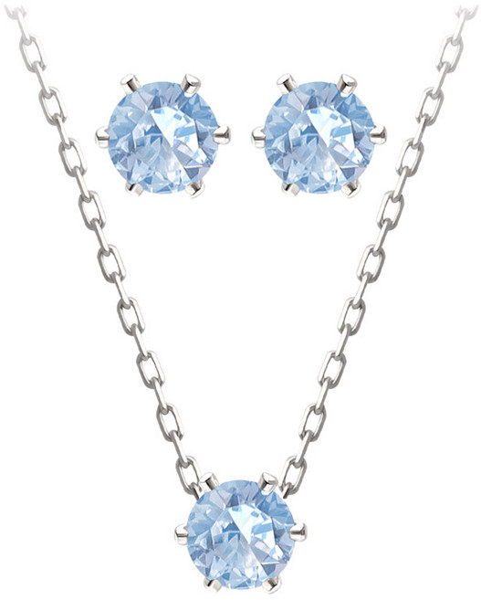 라울스톤 92.5 silver 데일리 베이직 6프롱 큐빅 실버 귀걸이 목걸이 4mm SH249_SH250