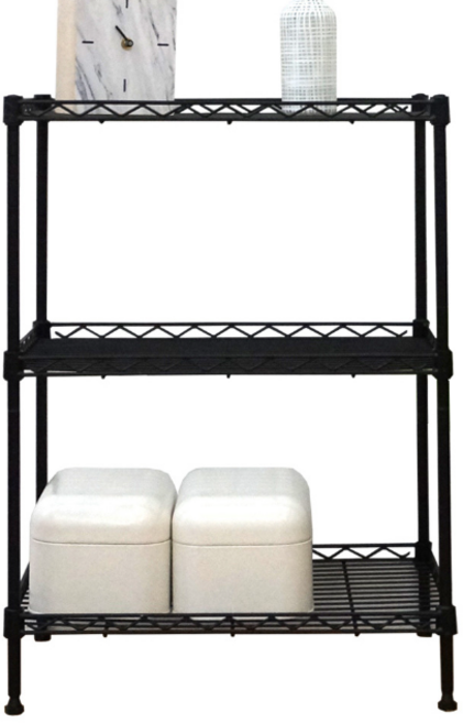 팬물산 미니 메탈랙 스탠드선반, 검정1개, 3단