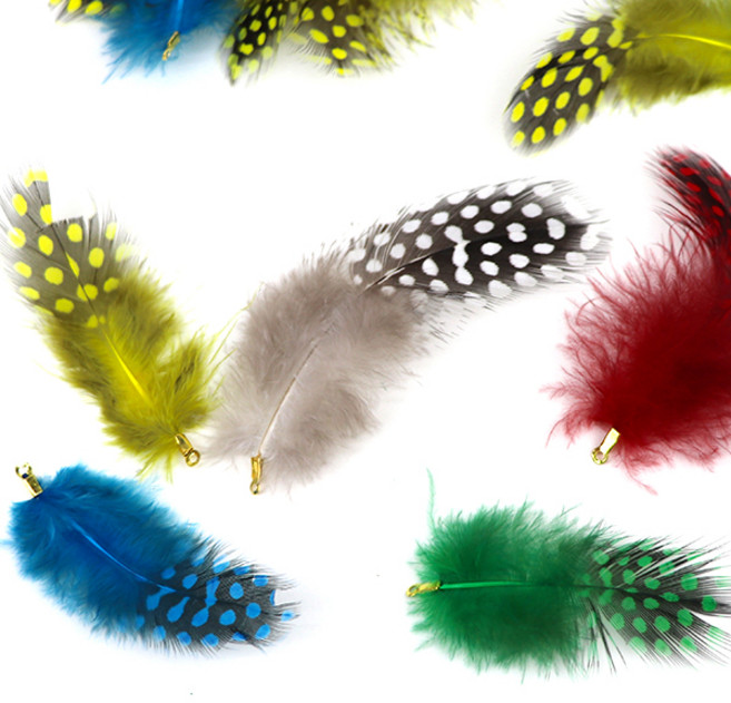 (유니아트) 점박이 깃털 5개입X1팩(옵션), 파랑, 1팩