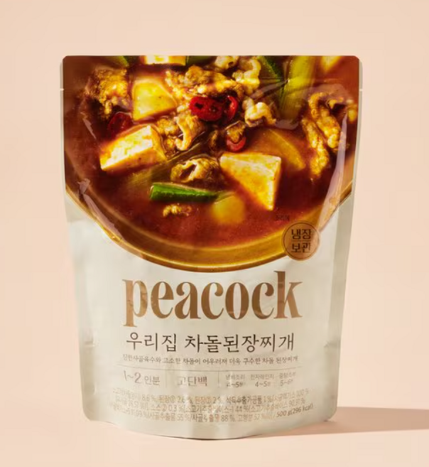 피코크 우리집 차돌 된장 찌개 냉장 보관 수량옵, 3개, 500g