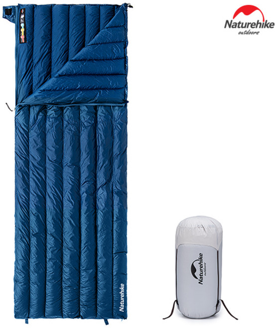 네이처하이크 CW295 다운 침낭 초경량 동계 백패킹 덕다운 오리털, 네이비, 1개