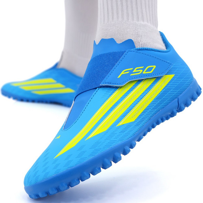 아디다스 주니어 찍찍이 풋살화 끈 없는 터프화 인조잔디 짧은잔디용 잔뽕 스터드화 입문 훈련 경기용 TF화 어린이 축구교실