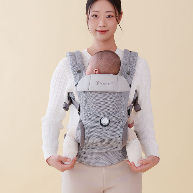 허그파파 다이얼핏 MAX 아기띠, 라이트그레이