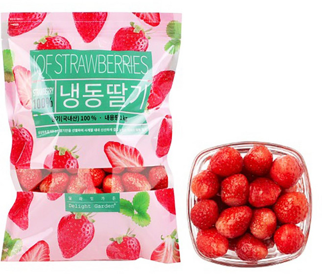 딜라잇가든 냉동 딸기(국내산), 1kg, 2개