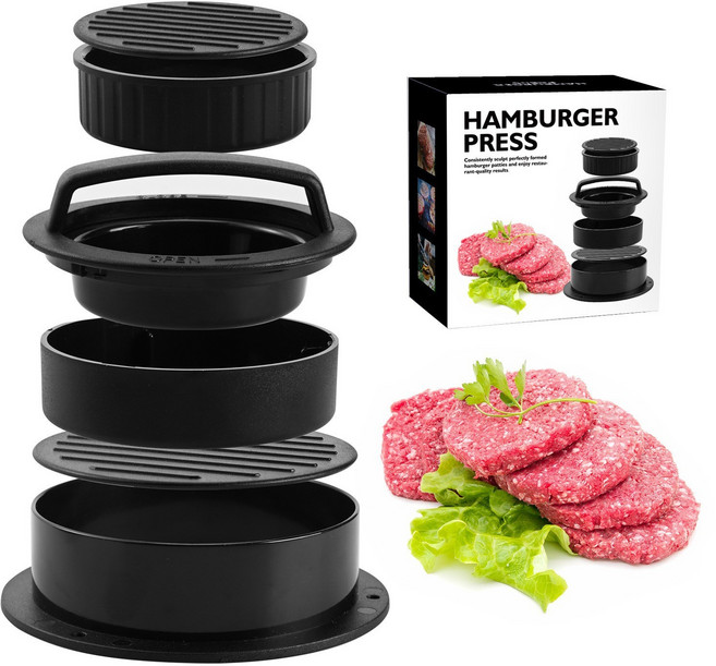 햄버거 패티 프레스 몰드 원형 고기 누름판 샌드위치, 1개
