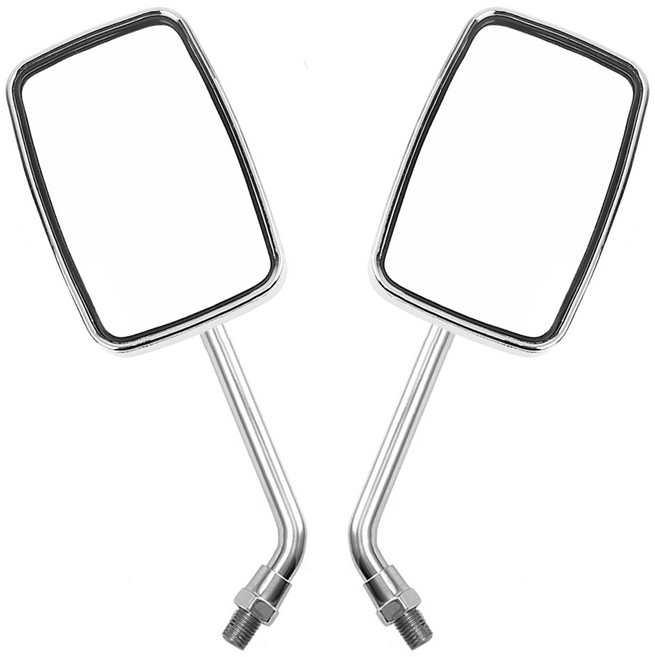 오토바이 바이크 모노크롬 사각 클래식 백미러, 크롬(사각), 1개