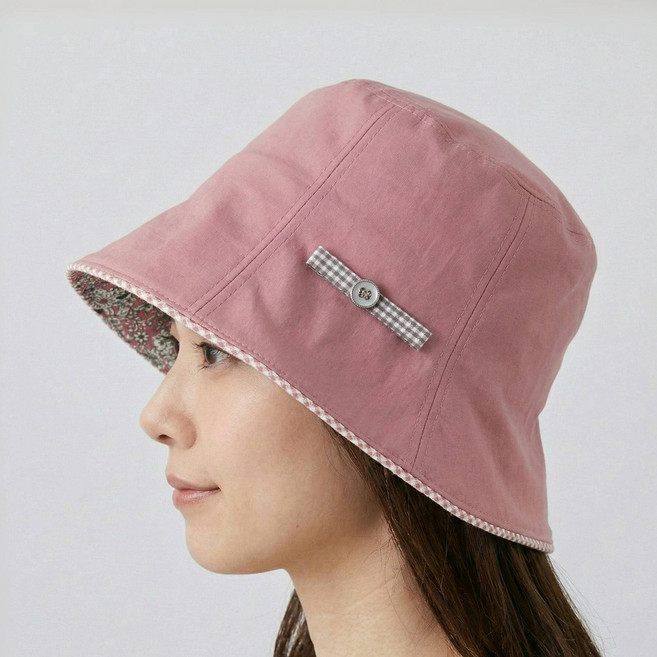 쉬즈인 중년 여성 벙거지 리본 버킷햇