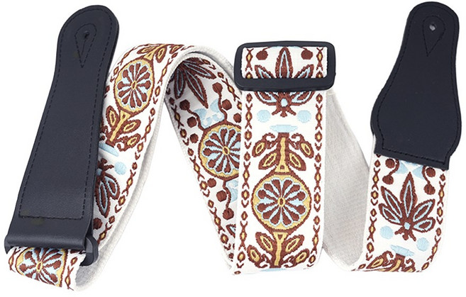 제퍼젠 통기타 어깨끈 자수 기타 스트랩, 1개