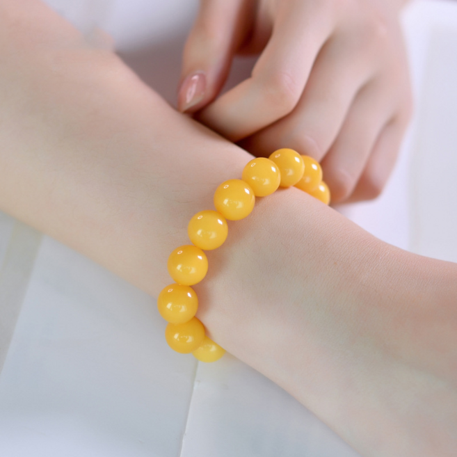 호박 팔찌 앰버 염주 재물운 원석 by 선연주