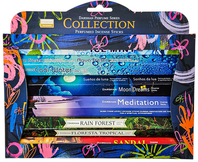 다르샨 인센스스틱 블루 기프트 세트 (120개입), 헥사 컬렉션 블루