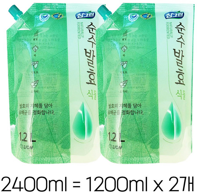 참그린 순수발효 식물 주방세제, 1개, 2.4L