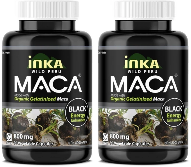 (2병) 잉카마카 페루산 유기농 블랙마카 800mg 90식물성캡슐 남성호르몬 캐나다 직구, 2개, 90정 - 쿠팡