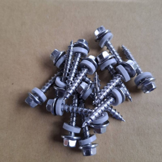 白鐵410六角木工釘 木板螺絲釘 12# 尖尾螺絲 使用8mm套筒 410不鏽鋼1½約3.5cm, 1個, 410不繡鋼1½約3.5cm