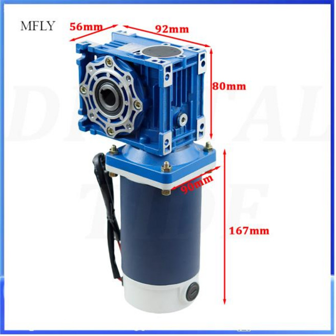 300W 12v 24v DC 웜 기어 감속기 모터 RV40 DC 기어 모터 자체 기어링 단일 잠금 샤프트 회전 CW CCW, 42rpm, 24V용