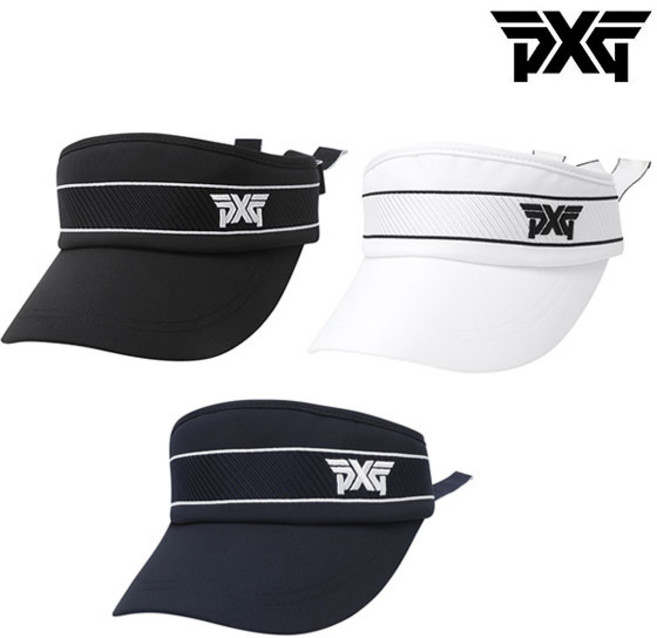 PXG 정품 WOMENS WIDE RIBBON VISOR 여성용 와이드 리본바이저, 블랙