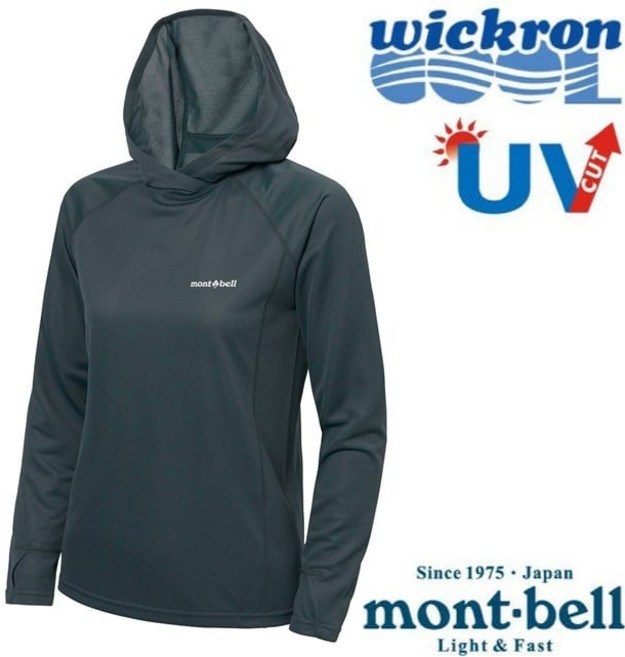 mont-bell Wickron Cool 女款連帽長袖排汗衣 防曬登山T恤