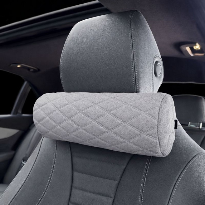 리빙대장 차량용 목쿠션 고밀도폼 목베개, 1개, 라이트그레이