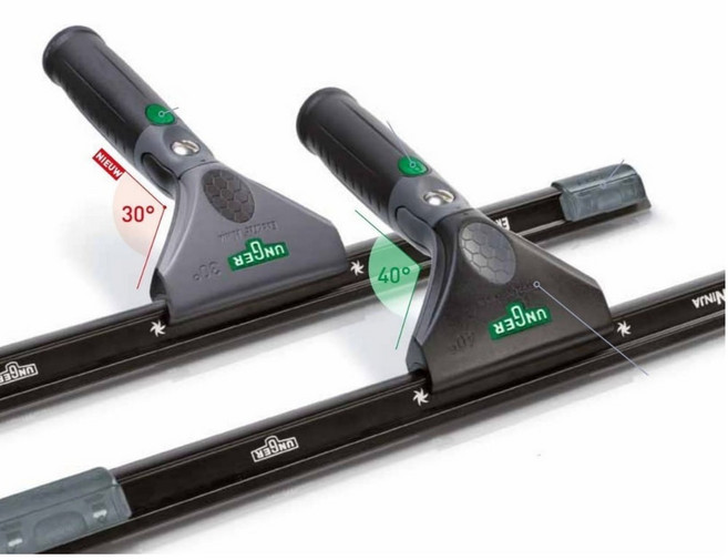 웅거 닌자 유리창 스퀴지 핸들 및 채널 세트 35cm 창문 청소 도구 유리닦이, 각도 40도 ＋ 닌자세트 25cm, 1개