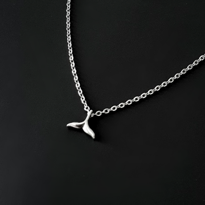 와이티지 style _ 102 써지컬스틸 기본 고래꼬리 체인목걸이 펜던트 데일리 커플 남자 여자 공용 심플한