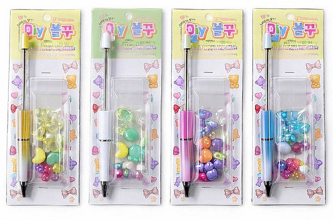 4컬러 세트 DIY 비즈 볼펜 볼꾸 볼펜 꾸미기