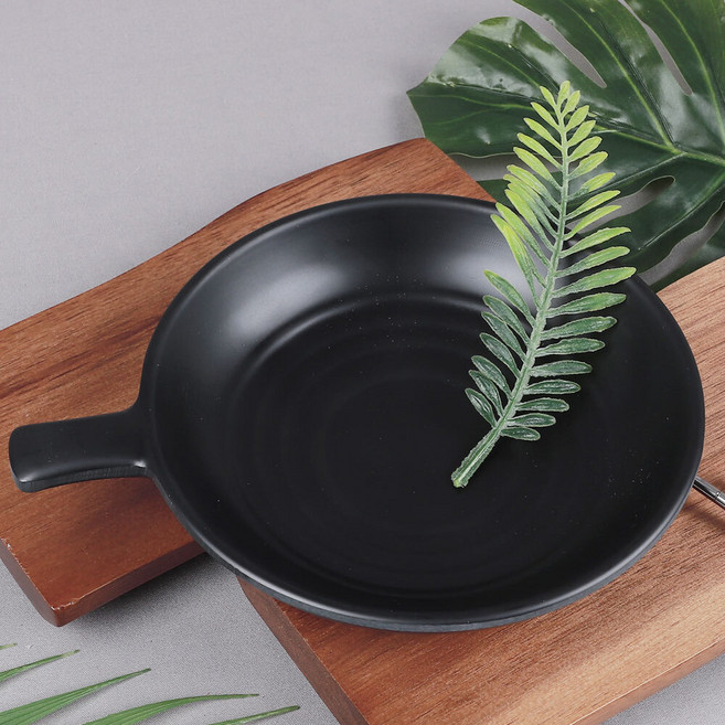 퓨전토기 손잡이 원형 찬기 6994 UU 멜라민 서브 메뉴 블랙 식당 업소, 퓨전토기 손잡이원형찬기 6994 (241351), 1개