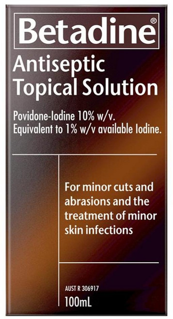 베타딘 안티셉틱 타피컬 솔루션 액상 100ml Betadine Antiseptic Topical Solution Liquid 100ml, 1개