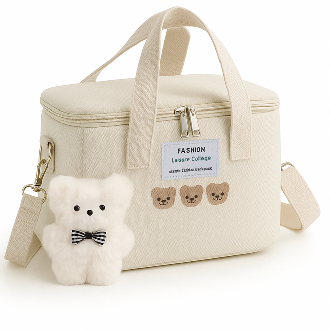 핫쏘잇 방수 보온보냉 올인원 기저귀 파우치, 아이보리