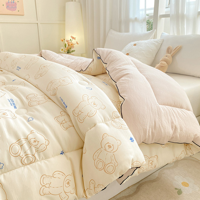 씻은 면 인쇄 겨울 이불 가을과 겨울 사계절을위한 두꺼운 코어 침구 이불, 시옹 바오, 150*200cm 3kg