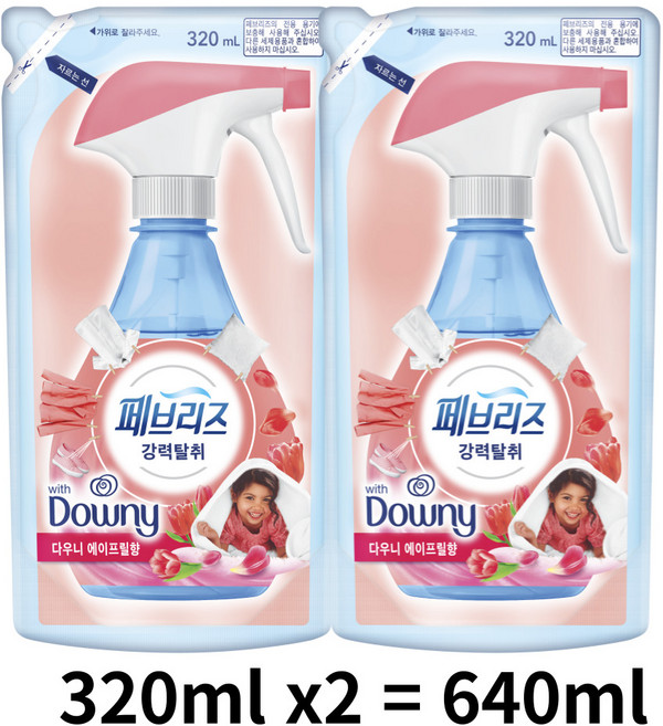 페브리즈 섬유탈취제 다우니에이프릴향 리필, 640ml, 1개